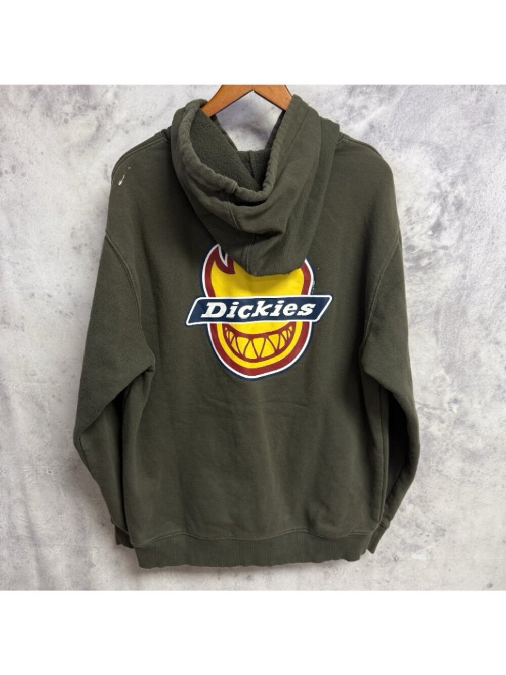 Dickies x Spitfire Hoodie Mens Medium Green Skateboard Sweatshirt - Picture 2 of 11